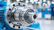 © Nataliya - Close-up of an industrial pump sealing system fragment in a factory environment, pump engineering detail concept, seal system close-up, mechanical component photography, defocused