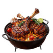 © designbythilai - Grilled Steak with Herbs and Rosemary on Hot Grill Isolated on Transparent Background