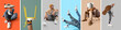 © Pixel-Shot - Set of men with stylish shoes on color background
