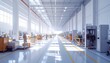 © Desain - Spacious Modern Factory Interior with Natural Light and Equipment.