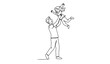 © KAYSUR AHMED - Father lifting child continuous one line playful family vector illustration