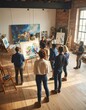 © Fcdua - Art students gather around instructor in studio