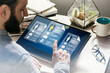 © svetazi - Person using a tablet to review digital resumes and select candidates, representing online recruitment, HR screening and hiring process.