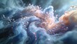 © Future Vision - Swirling glossy spherical nodes drifting through studio plumes, showing bond links and sparkles