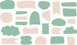 © Svetlana - Cute patch badges collection. Scrapbook label set in green beige colors. Doodle organic shapes note stickers. Ideal for scrapbooking, planner, packaging, kids branding, sticker, notes, card