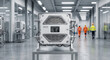 © SM Graphics - Industrial carbon sequestration unit for co2 filtration system in modern clean energy manufacturing facility hall.