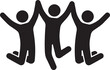 © Anamul Haque  Munna - Three people jumping in the air with their arms raised in celebration