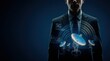 © byerenyerli - 5G Satellite Telecommunications Corporate Strategy: Executive Suit Fused with Antenna Signals and Networks