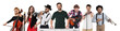 © New Africa - Musicians. Portraits of different people on white background, set