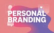 © AM Visual Stock - Personal branding text with social media icons speech bubble branding identity marketing business networking communication promotion strategy recognition reputation individual dialogue