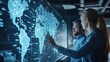 © David - Business professionals analyzing global data on a digital screen