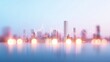 © MAY - financial double exposure City skyline and a stock market graph merged in a double exposure, symbolizing the relationship between finance and growth.