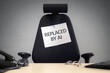© Brian Jackson - Empty office chair with replaced by ai sign business concept for artificial intelligence replacing people in the workforce