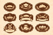 © Sudais - Premium Brown Vintage Traditionally Baked Label Collection Featuring Various Geometric Shapes for Professional Bakery Branding Artisanal Bread Packaging and Handmade Pastry Shop Identity