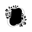 © Wondo - Minimalist Black Floral Silhouette Frame with Abstract Organic Shape