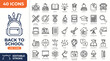 © MR7 - Back to school line editable icon set. Contain icons related to school, education, learning, studying, and more. Editable stroke. Vector file illustration
