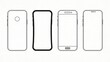 © ERWIN - Four smartphone outlines displayed side by side on a white background