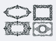 © Designbundle - Set of four luxury baroque frames with ornate floral scrolls vector illustration design.