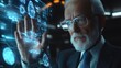 © khafi - Older businessperson interacting with holographic display