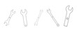 © Firoz Art Studio99 - Tools and Service Icon Set Vector with Wrench, Screwdriver, Gear, Repair, and Maintenance Symbols in Outline, Glyph, and Flat Styles for Settings and Technical Support Design