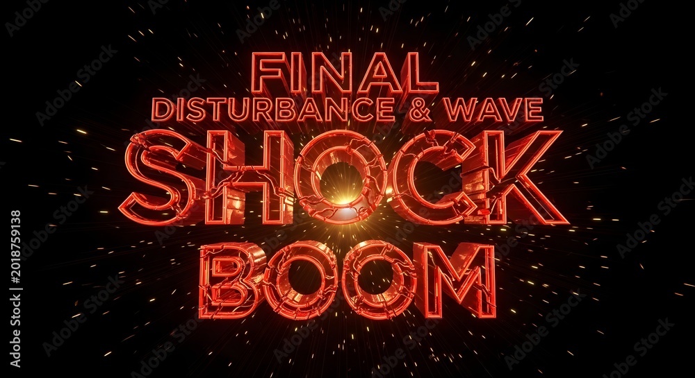 Red Shock Effect Final Disturbance and Wave Shock Boom Red Text Effect Stock ...