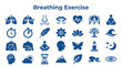 © Iconique Studio - Breathing Exercise Icons Collection Representing Health Wellness Mindfulness and Relaxation Techniques