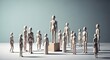© Mostafizur - 3d rendered minimalist human figurines diverse heights modern platform abstract concept illustration