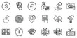 © Suhel_ICON_Design - Finance and money management line icon set with currency banking investment and savings symbols currency cryptocurrenc