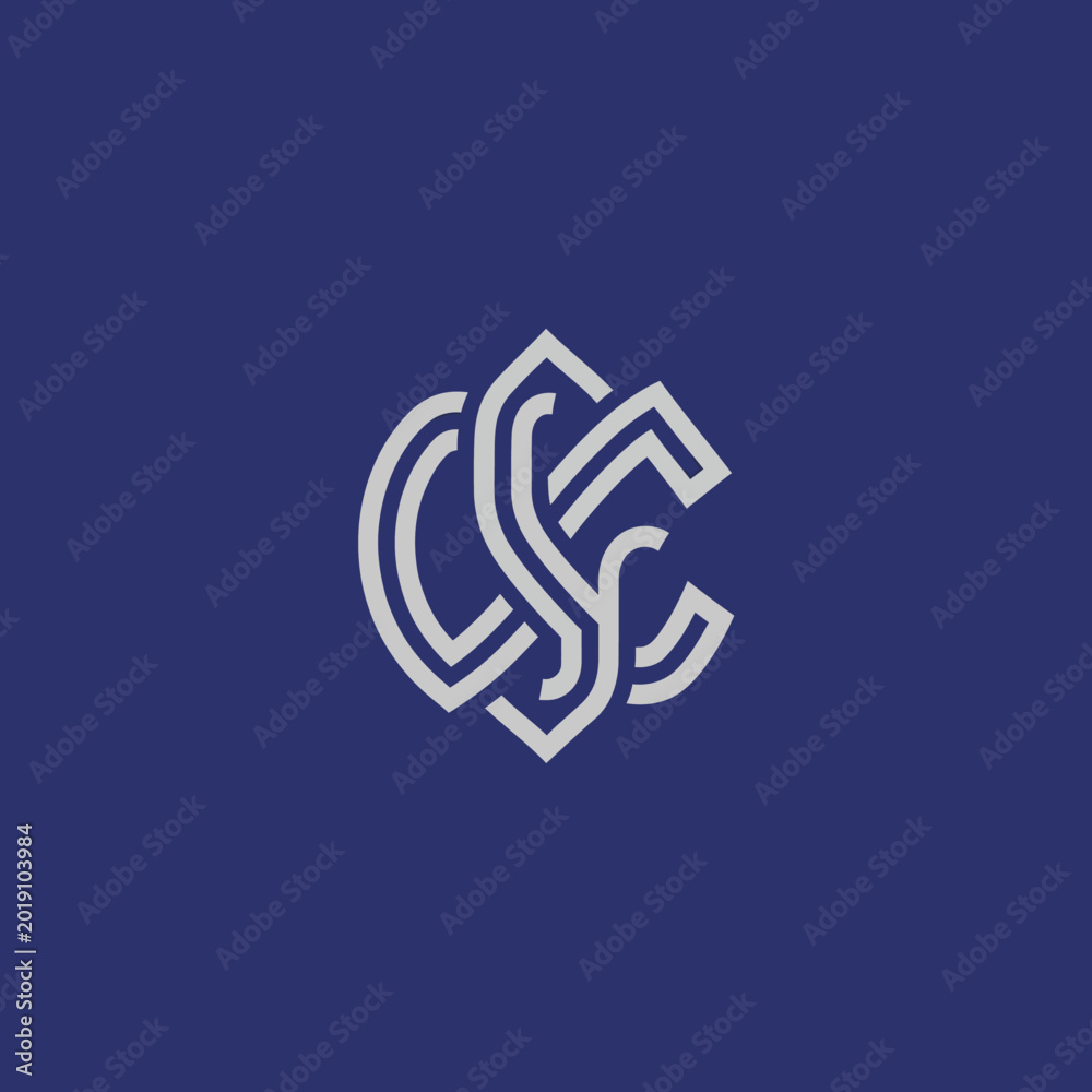 Interlocking Monogram Logo Design Featuring CSC Letters. Stock Vector ...