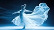 © Pitul - A woman in a flowing, ethereal gown, dancing in a  setting.