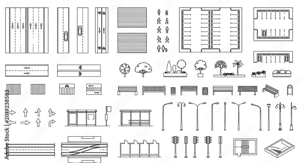 Architectural CAD Detail Library with Parking Layouts, Stair Sections ...