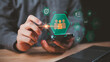 © chaylek - Business managers analyze human resource data and team performance using digital workforce analytics, organizational planning, productivity tracking, and strategic management technology.