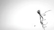 © Cyqueen - Broken kite string with kite drifting away in gray overcast sky, minimal composition, symbolic imagery of loss