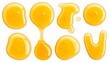 © Sandi - Honey drops on white background.