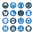 © Nasir - Industrial Safety Equipment Blue Circle Icon Set