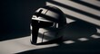 © Ardiyanto - Metallic helmet with sleek design under window light for futuristic concepts