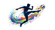 © rajnas - Player kicks colorful bola in dynamic motion on field