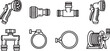© Nur - Hand drawn black and white vector icons of tools and wrench Vector
