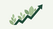© Josh - Green arrow with leaves growing up symbolizing eco friendly growth and sustainability in business and finance
