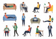 © berkah nikah - People Working or Relaxing in Various Poses.
