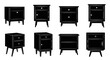 © Ahmad - Collection of Vintage Nightstands, Mid-Century Modern Bedside Tables Silhouette
