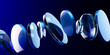 © Rendara Studio - 3D exploded lens array with floating part on blue background