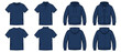 © Riswan - navy blue male shirt polo and hoodie template set