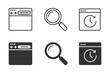 © Татьяна Петрова - Web browser icons: search, history, url windows in minimalist design.