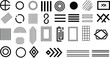 © MDTaharul - Black and White Geometric Line and Shape Set with Circles, Stripes, Diamonds, and Rectangles for Creative Design Projects