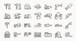 © opik - Collection of various construction and DIY power tools and equipment icons set, isolated on white background