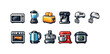© Pointer Marker - Pixel art collection of kitchen appliances for cooking and baking needs