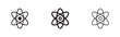 © liubomir118809 - Atom symbol icon set. Science, physics, and nuclear energy concept in solid, outline, and hand-drawn styles.