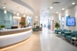 © BhansaliKushal - Medical clinic reception lobby waiting room blurred background hospital interior modern healthcare facility professional doctor office architecture