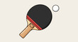 © Sip - Minimalist illustration of a ping pong paddle and ball on a plain background